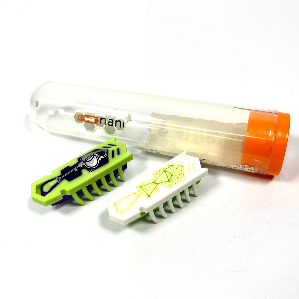 HEXBUG Nano Glow in the Dark Micro Robotic Bug Lot of 2 with Tube - Tested Works